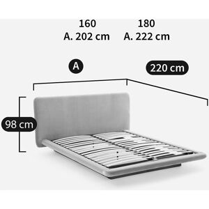 Lit en Noyer AM.PM avec Velours Slice - Lit Lit en Noyer AM.PM avec Velours Slice - Lit