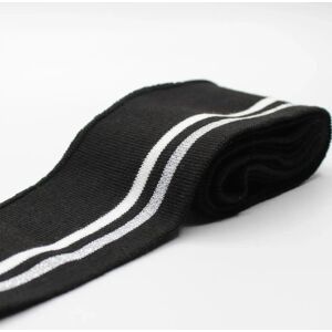 Mondial Tissus - Bord-côte - Noir - Rayures blanc argent - Fabric trim Mondial Tissus - Bord-côte - Noir - Rayures blanc argent - Fabric trim