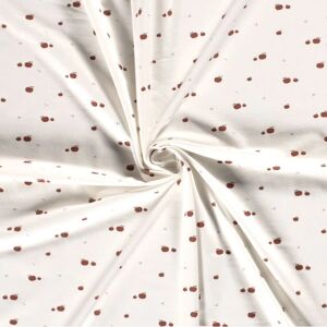 Mondial Tissus - Jersey coton elastanne - Pommes écru - Imprimé pommes - Fabric Mondial Tissus - Jersey coton elastanne - Pommes écru - Imprimé pommes - Fabric