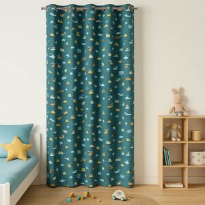 Mondial Tissus - Rideau voitures bleu canard 140 x 250cm - bleu canard - 140 x 250 cm - Curtain Mondial Tissus - Rideau voitures bleu canard 140 x 250cm - bleu canard - 140 x 250 cm - Curtain