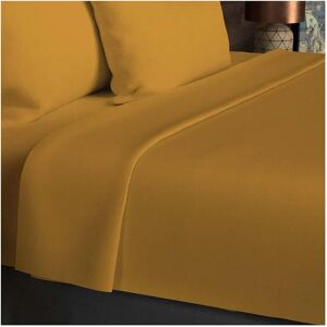 Soleil d'ocre Moutarde Drap en coton 260x300cm - Parure - Publicité Soleil d'ocre Moutarde Drap en coton 260x300cm - Parure - Publicité