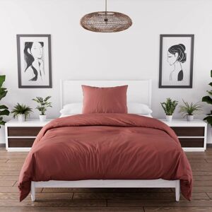 SH0P&CITY Brique Parure housse de couette en microfibre - Literie SH0P&CITY Brique Parure housse de couette en microfibre - Literie