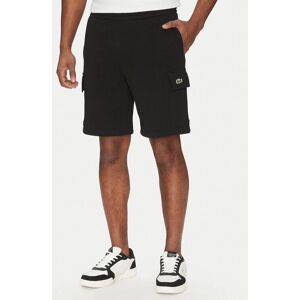 Lacoste Black Cotton Shorts - Regular Fit - Men Lacoste Black Cotton Shorts - Regular Fit - Men