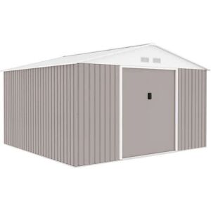 Youdoit Abri de jardin en acier 10,85 m² - 340x319x210cm - Kit d'ancrage inclus - Taupe - Publicité Youdoit Abri de jardin en acier 10,85 m² - 340x319x210cm - Kit d'ancrage inclus - Taupe - Publicité