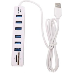 GreenZech USB Hub 2 In 1 Card Reader - White - USB 2.0 GreenZech USB Hub 2 In 1 Card Reader - White - USB 2.0