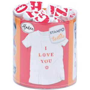 Aladine Marque Modèle - Kit de 45 Tampons Textile - Publicité Aladine Marque Modèle - Kit de 45 Tampons Textile - Publicité