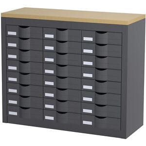 Organizador de almacenamiento Kaiserkraft - 24 cajones - Antracita Organizador de almacenamiento Kaiserkraft - 24 cajones - Antracita