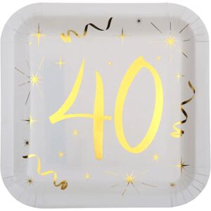 Assiettes en papier dorées pour 40e anniversaire - Vaisselle de fête - Publicité Assiettes en papier dorées pour 40e anniversaire - Vaisselle de fête - Publicité