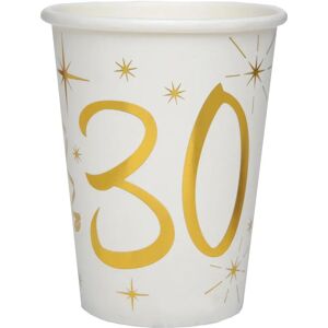 Gobelets en papier dorés pour 30 ans - Vaisselle de fête - Publicité Gobelets en papier dorés pour 30 ans - Vaisselle de fête - Publicité