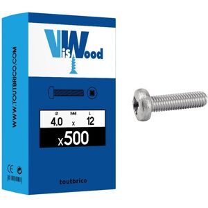 Vis en métal GFD Zinguée Pozidriv - Tête cylindrique M4 x 12mm - Publicité Vis en métal GFD Zinguée Pozidriv - Tête cylindrique M4 x 12mm - Publicité