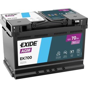 Exide 12V 70Ah Car Battery - AGM, Start-Stop Ready Exide 12V 70Ah Car Battery - AGM, Start-Stop Ready