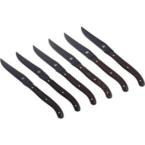 Juego de Cuchillos de Bistec Laguiole Wenge - 6 piezas - Acero inoxidable Juego de Cuchillos de Bistec Laguiole Wenge - 6 piezas - Acero inoxidable