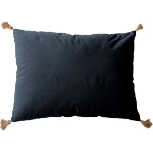 Almohada de Algodón Gris con Pompones - Cojín Almohada de Algodón Gris con Pompones - Cojín