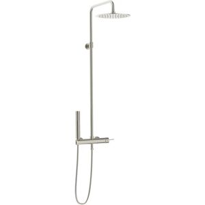 Bricoman Luisa Colonna Doccia Acciaio Spazzolato - Miscelatore Meccanico - Testa da 25cm - Fissaggio a Parete Bricoman Luisa Colonna Doccia Acciaio Spazzolato - Miscelatore Meccanico - Testa da 25cm - Fissaggio a Parete