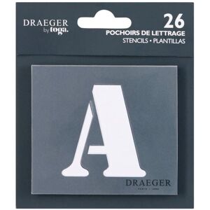 Draeger 26 Pochoirs de lettres - 9 cm Transparent - Publicité Draeger 26 Pochoirs de lettres - 9 cm Transparent - Publicité