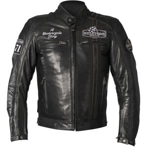 Veste en cuir de moto Helstons Indy - Noir - Unisexe - Publicité Veste en cuir de moto Helstons Indy - Noir - Unisexe - Publicité
