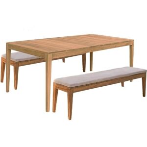 BERAH GETAH Table et bancs en teck naturel - Mobilier de jardin - Publicité BERAH GETAH Table et bancs en teck naturel - Mobilier de jardin - Publicité