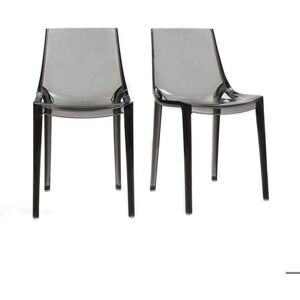 Chaises empilables grises transparentes YZEL Miliboo - Chaises de jardin - Publicité Chaises empilables grises transparentes YZEL Miliboo - Chaises de jardin - Publicité