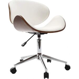 Chaise de bureau blanc et noyer WALNUT - Chaise de bureau - Publicité Chaise de bureau blanc et noyer WALNUT - Chaise de bureau - Publicité