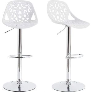 Miliboo Tabourets de bar blancs Barocca - lot de 2 - Publicité Miliboo Tabourets de bar blancs Barocca - lot de 2 - Publicité