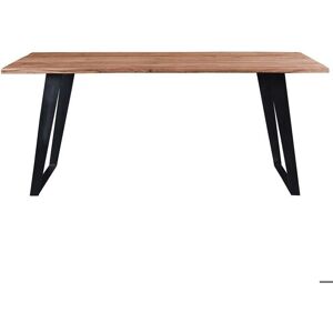 Tavolo da pranzo in legno chiaro e metallo nero Miliboo - 6 posti - Rettangolare Tavolo da pranzo in legno chiaro e metallo nero Miliboo - 6 posti - Rettangolare