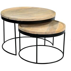 Tables gigognes rondes en bois - Style industriel Miliboo - Publicité Tables gigognes rondes en bois - Style industriel Miliboo - Publicité
