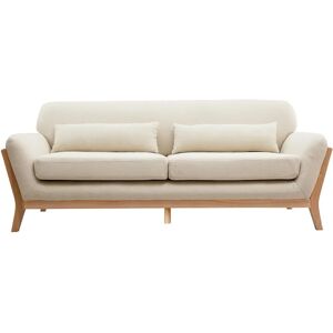 MILIBOO YOKO - Canapé scandinave beige 3 places en bois clair - Publicité MILIBOO YOKO - Canapé scandinave beige 3 places en bois clair - Publicité