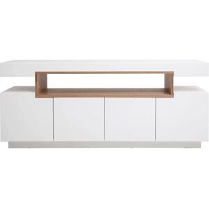 Buffet Miliboo Blanc et Bois - Rangement Scandinave - Publicité Buffet Miliboo Blanc et Bois - Rangement Scandinave - Publicité