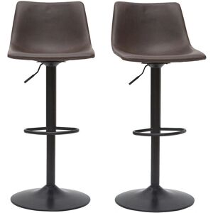Miliboo - Tabouret de bar vintage réglable - Marron foncé - 61cm - Lot de 2 - Publicité Miliboo - Tabouret de bar vintage réglable - Marron foncé - 61cm - Lot de 2 - Publicité