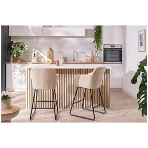 Milbloo - Tabourets de bar en velours gris A65 cm (lot de 2) - Publicité Milbloo - Tabourets de bar en velours gris A65 cm (lot de 2) - Publicité