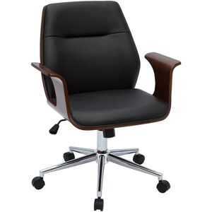 Chaise de bureau Miliboo RUFIN - Noir, Noyer, Réglable en hauteur - Publicité Chaise de bureau Miliboo RUFIN - Noir, Noyer, Réglable en hauteur - Publicité