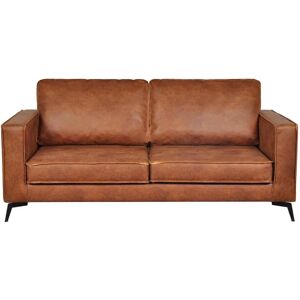 Canapé vintage en cuir Miliboo Sonny 3 places - Style industriel - Publicité Canapé vintage en cuir Miliboo Sonny 3 places - Style industriel - Publicité