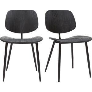Miliboo Tobias Chaises en Bois et Métal Noir - Lot de 2 - Publicité Miliboo Tobias Chaises en Bois et Métal Noir - Lot de 2 - Publicité