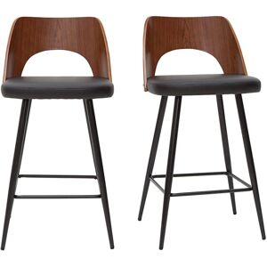 Taburetes de bar Nogal Negro Miliboo - Diseño Vintage Contemporáneo Taburetes de bar Nogal Negro Miliboo - Diseño Vintage Contemporáneo