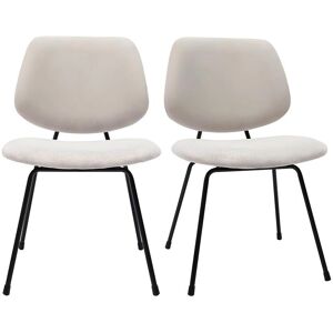Milibu - Ensemble de 2 chaises de salle à manger en tissu effet velours beige - Chaises - Publicité Milibu - Ensemble de 2 chaises de salle à manger en tissu effet velours beige - Chaises - Publicité