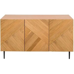 Aparador Miliboo - 3D grabado roble - Patas metálicas negras - 135cm Aparador Miliboo - 3D grabado roble - Patas metálicas negras - 135cm