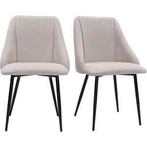 Miliboo - Ensemble de 2 Chaises en Velours Beige et Métal Noir - Publicité Miliboo - Ensemble de 2 Chaises en Velours Beige et Métal Noir - Publicité