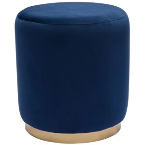 Pouf rond en velours bleu marine Miliboo - 40cm - Amaya - Publicité Pouf rond en velours bleu marine Miliboo - 40cm - Amaya - Publicité