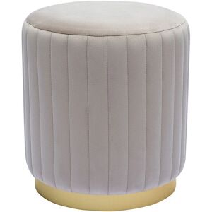 Pouf rond en velours Miliboo - Taupe, 40cm, Base en métal - Publicité Pouf rond en velours Miliboo - Taupe, 40cm, Base en métal - Publicité
