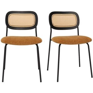 Chaises Miranda en tissu velours texturé - Lot de 2 - Publicité Chaises Miranda en tissu velours texturé - Lot de 2 - Publicité