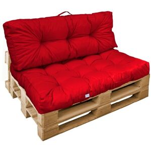 Linxor - Kit de coussins et assise pour palettes - Rouge - Publicité Linxor - Kit de coussins et assise pour palettes - Rouge - Publicité