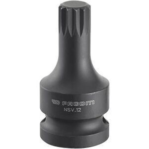 Facom Impact Socket - 8mm Ribbed Drill - 1/2 inch Square - 50 mm Facom Impact Socket - 8mm Ribbed Drill - 1/2 inch Square - 50 mm