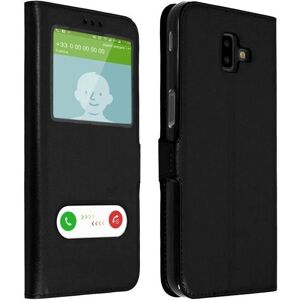Coque Galaxy J6 Plus à double fenêtre - Noire - Publicité Coque Galaxy J6 Plus à double fenêtre - Noire - Publicité