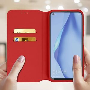 Avizar Rote Leder Wallet Ständer Hülle für Huawei P40 Lite - Handyhülle Avizar Rote Leder Wallet Ständer Hülle für Huawei P40 Lite - Handyhülle