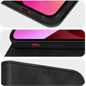 Forcell iPhone 13 Kunstleder Geldbörse Video Halter Schwarz - Handyhülle Forcell iPhone 13 Kunstleder Geldbörse Video Halter Schwarz - Handyhülle