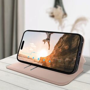 Coque folio magnétique pour iPhone 14 Pro Max Rose Champagne avec porte-cartes et support vidéo - Publicité Coque folio magnétique pour iPhone 14 Pro Max Rose Champagne avec porte-cartes et support vidéo - Publicité