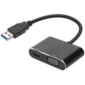Avizar USB Hub Adapter zu HDMI VGA Female Input 3,5mm Jack - Full HD 1080P - Schwarz Avizar USB Hub Adapter zu HDMI VGA Female Input 3,5mm Jack - Full HD 1080P - Schwarz