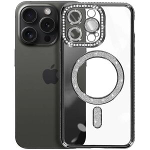 Coque Diamant pour iPhone 15 Pro - Strass, Magnétique, Noire - Publicité Coque Diamant pour iPhone 15 Pro - Strass, Magnétique, Noire - Publicité