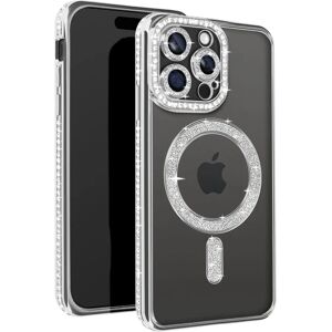 Coque Diamants Argentée pour iPhone 15 Pro avec MagSafe - Étui - Publicité Coque Diamants Argentée pour iPhone 15 Pro avec MagSafe - Étui - Publicité