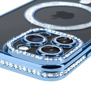 Coque Diamant Bleu Clair pour iPhone 15 Pro Max - Étui - Publicité Coque Diamant Bleu Clair pour iPhone 15 Pro Max - Étui - Publicité